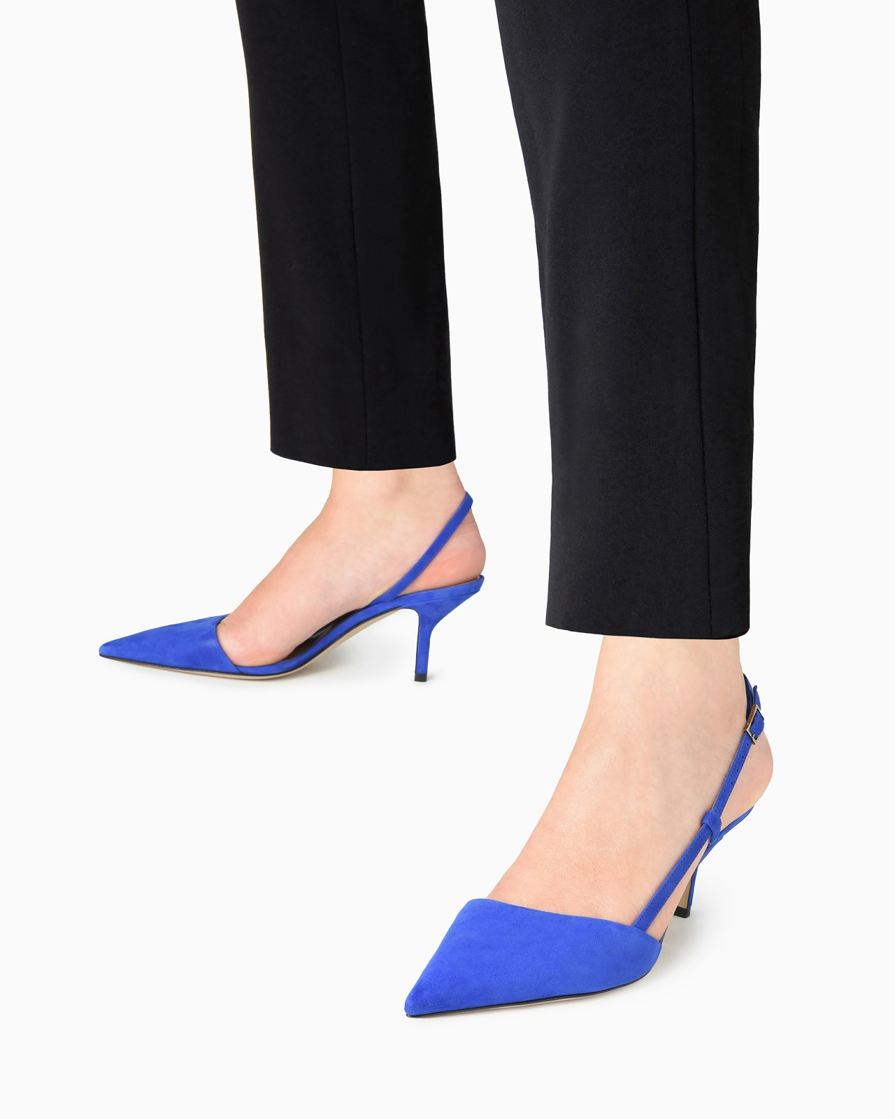 Laminated suede slingbacks - 6