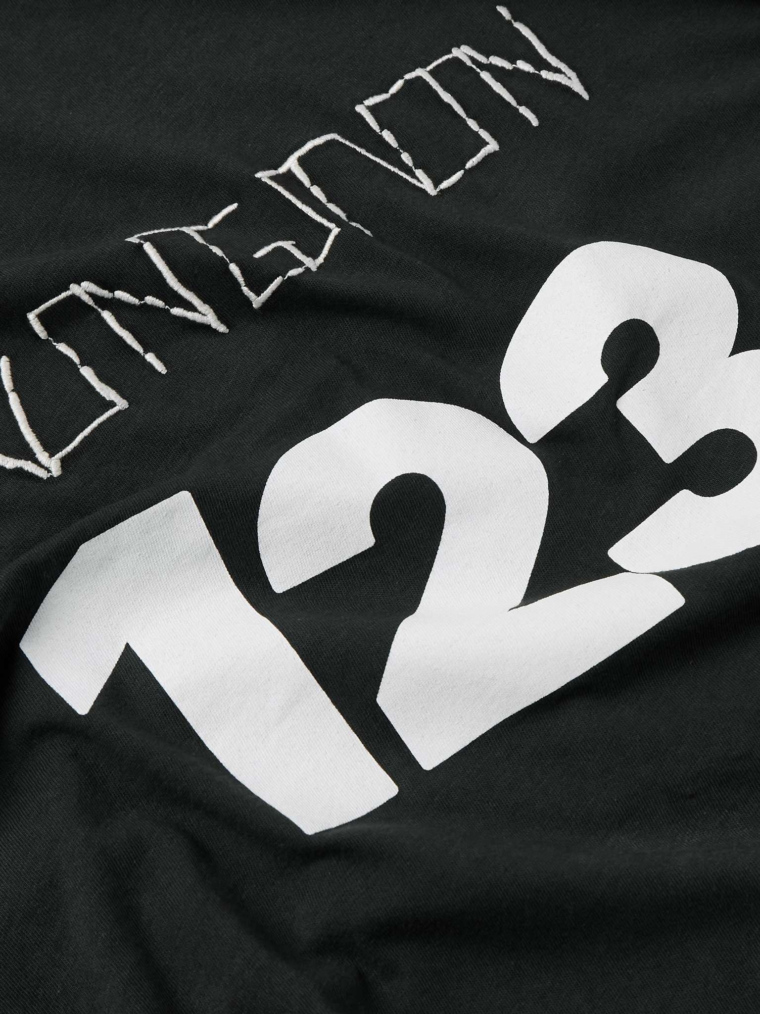 Logo-Print Embroidered Cotton-Jersey T-Shirt - 4