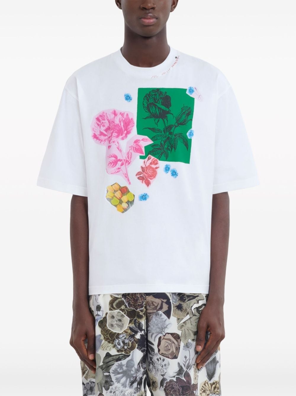 floral-print cotton T-shirt - 2