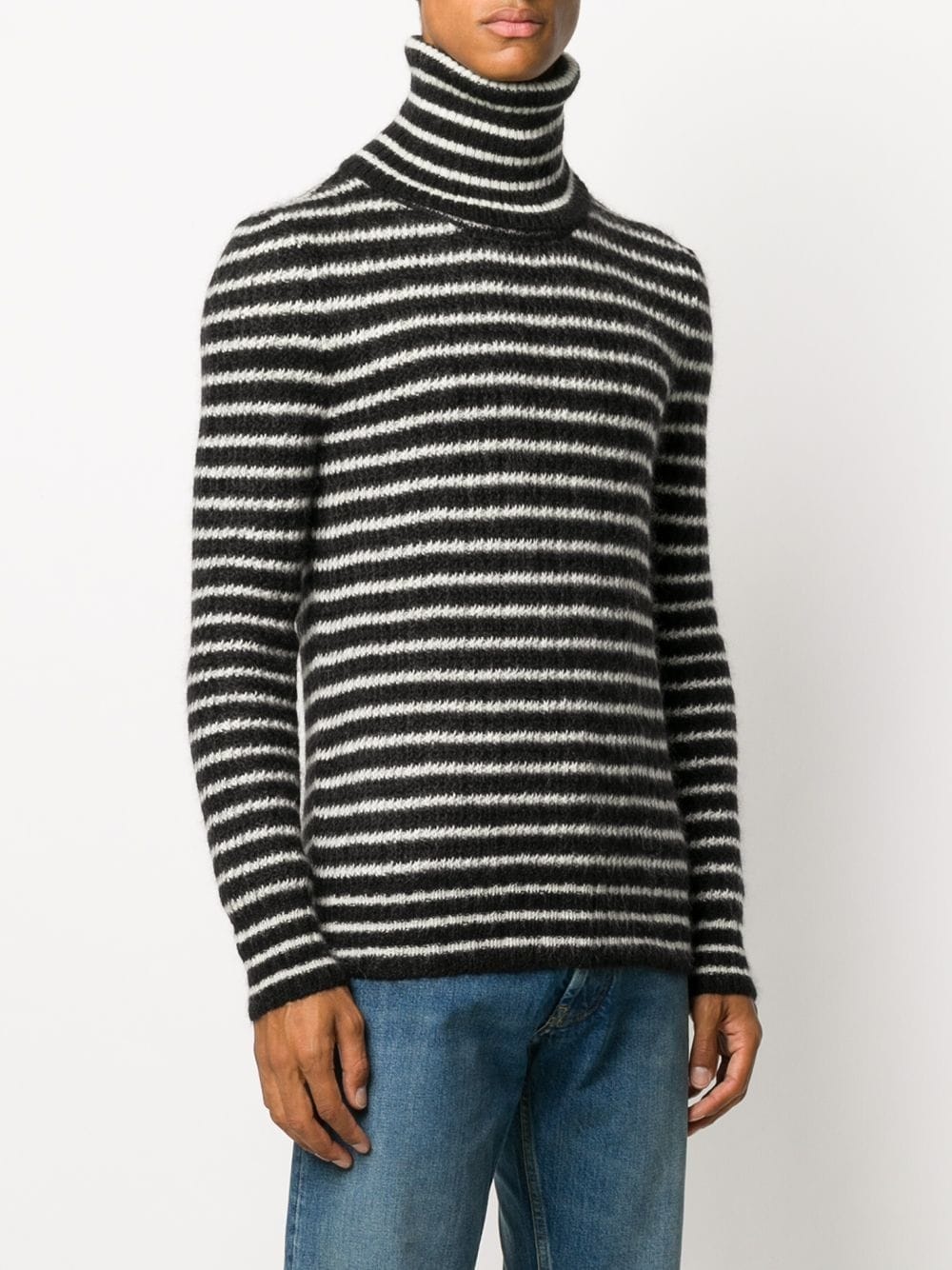 horizontal-stripe roll-neck jumper - 3