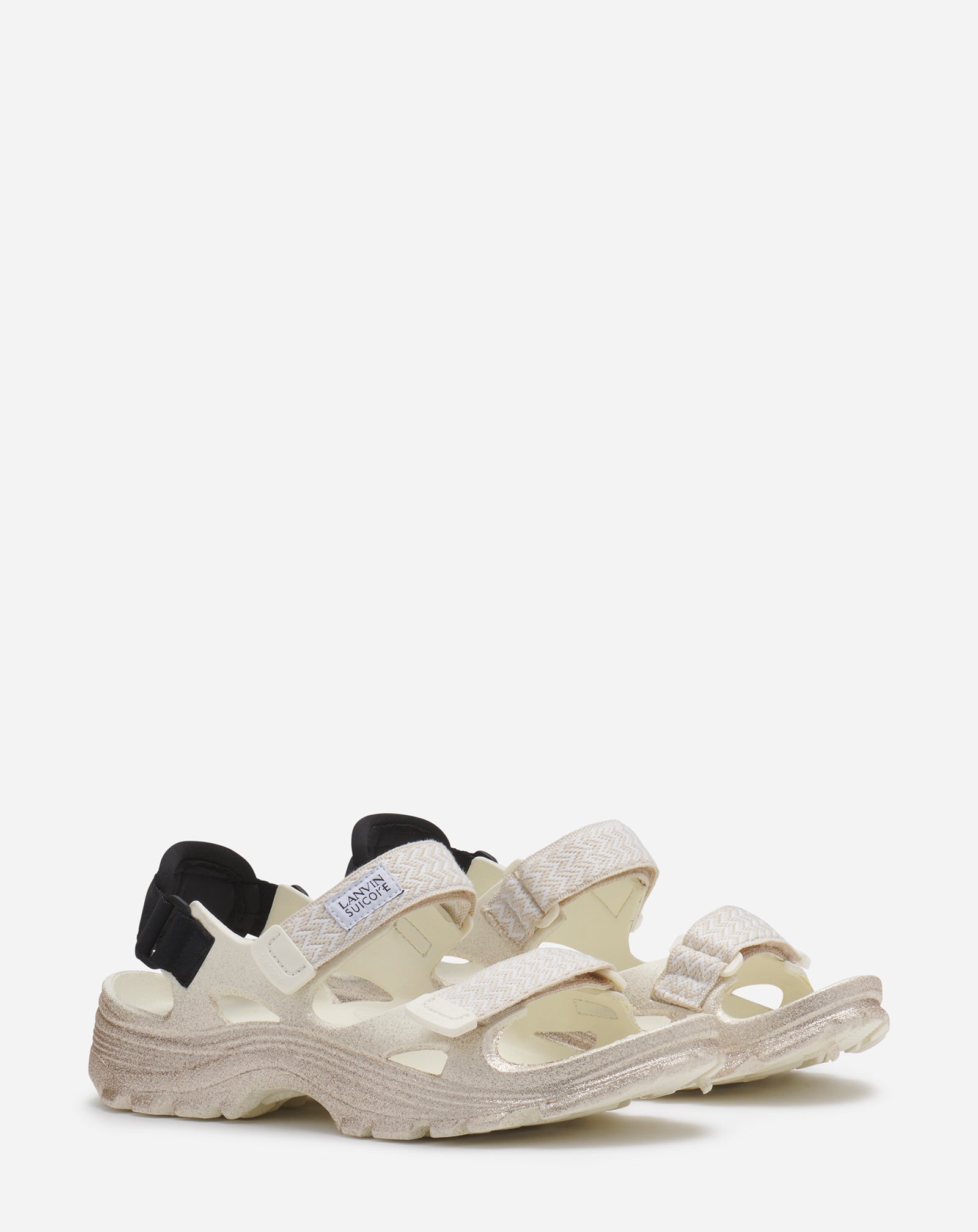 GLITTERY RUBBER LANVIN X SUICOKE WAKE SANDALS MEN - 2