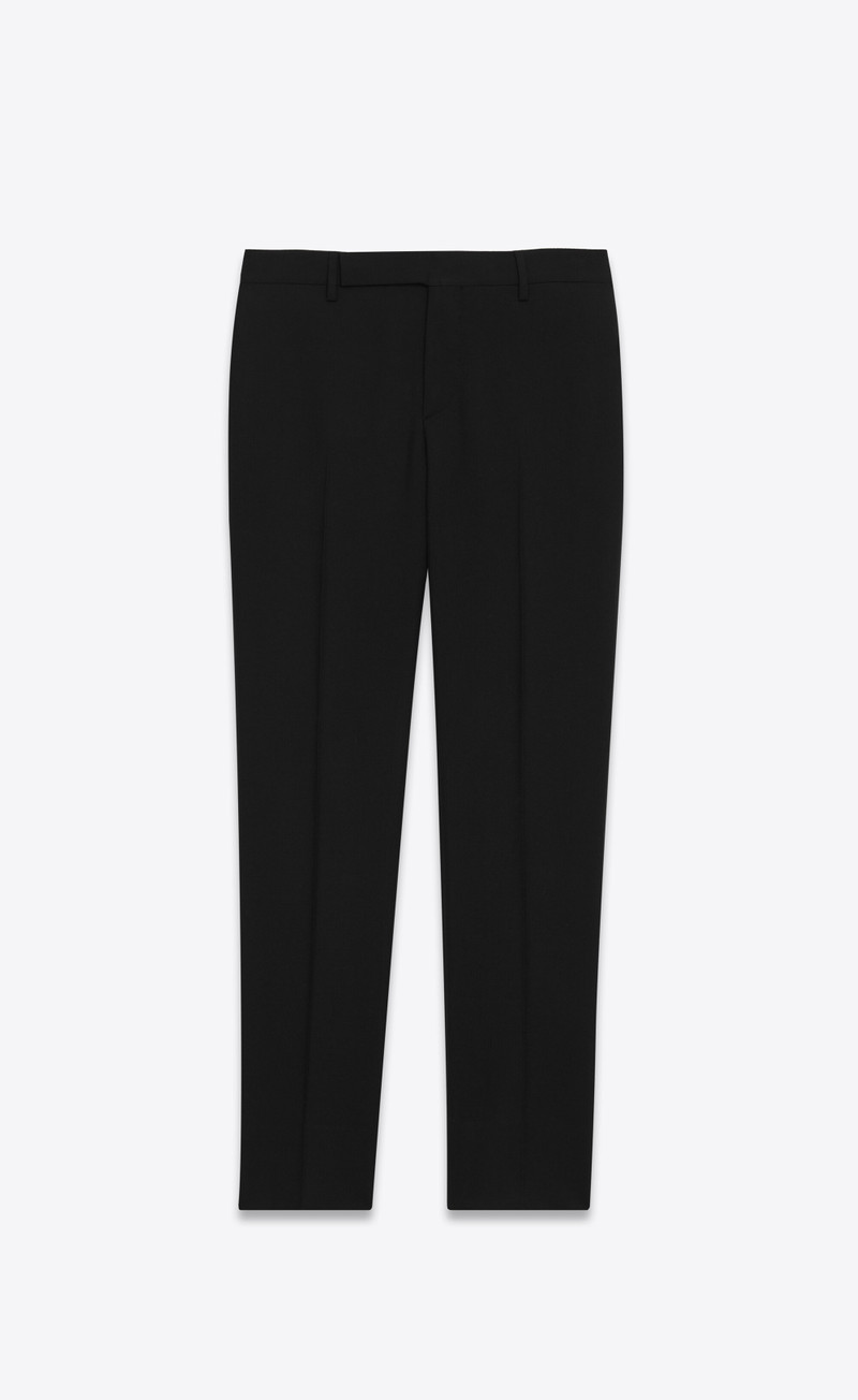 스트레이트 - Leg Pleated Wool-Gabardine 바지 - 1