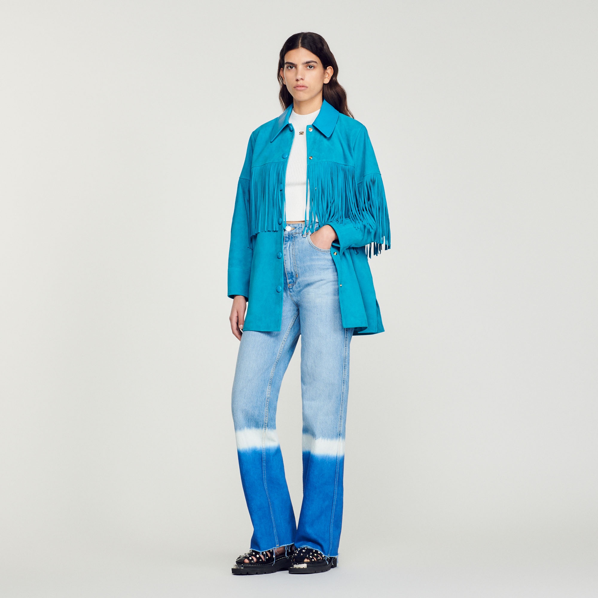 Long fringed leather jacket - 2