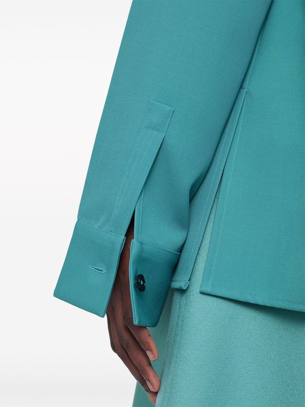 pointed-collar wool shirt - 5