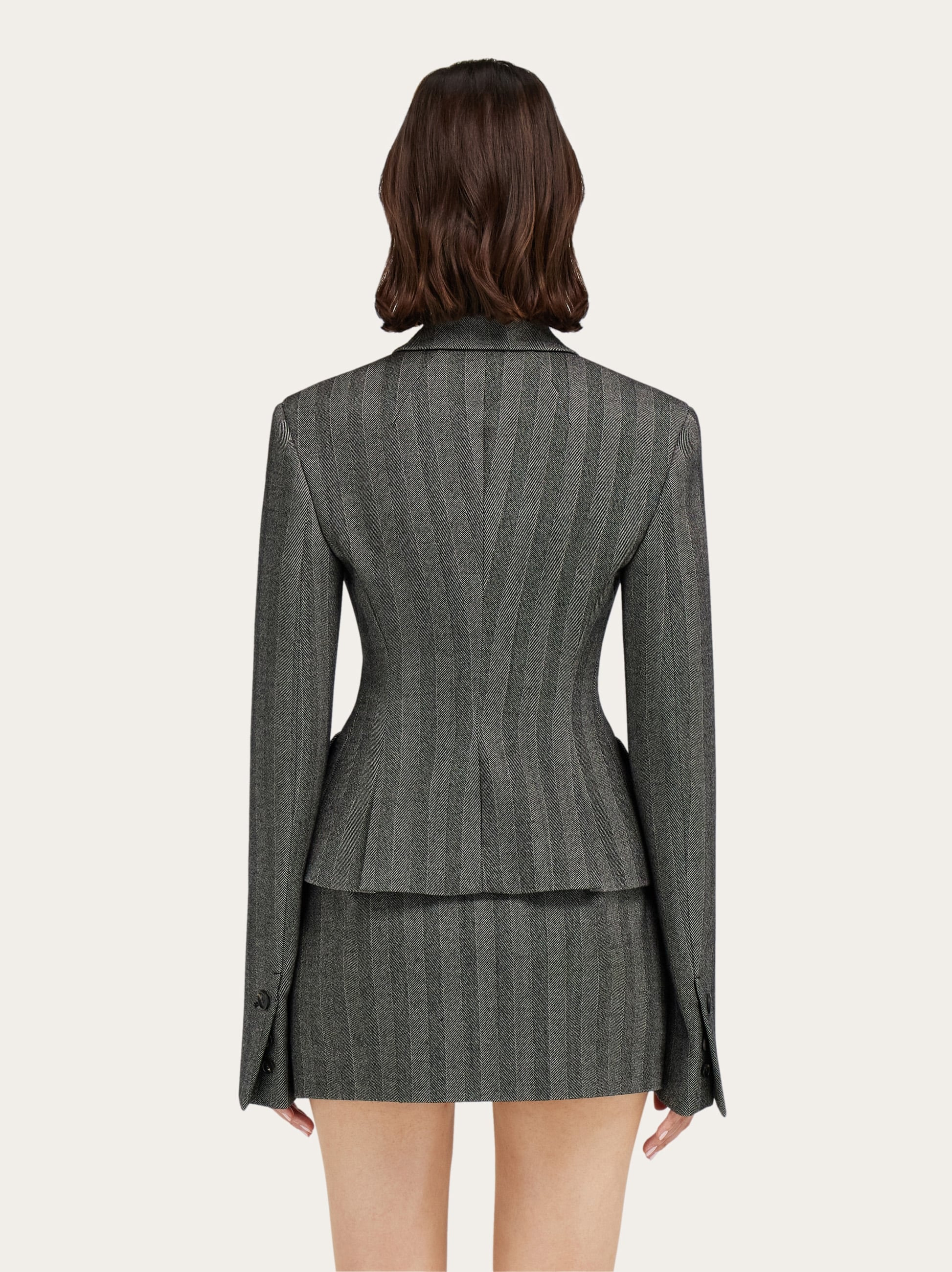 Single breasted blazer in chevron - 3