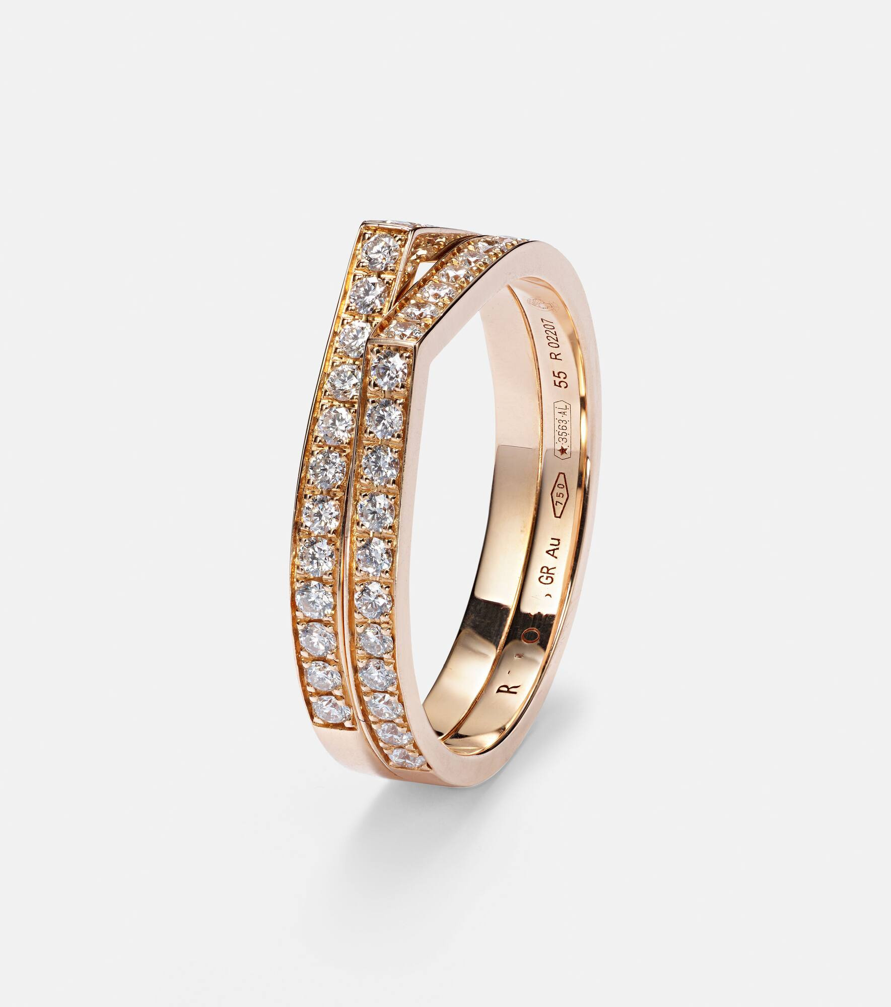 Antifer rose gold ring with diamonds - 4