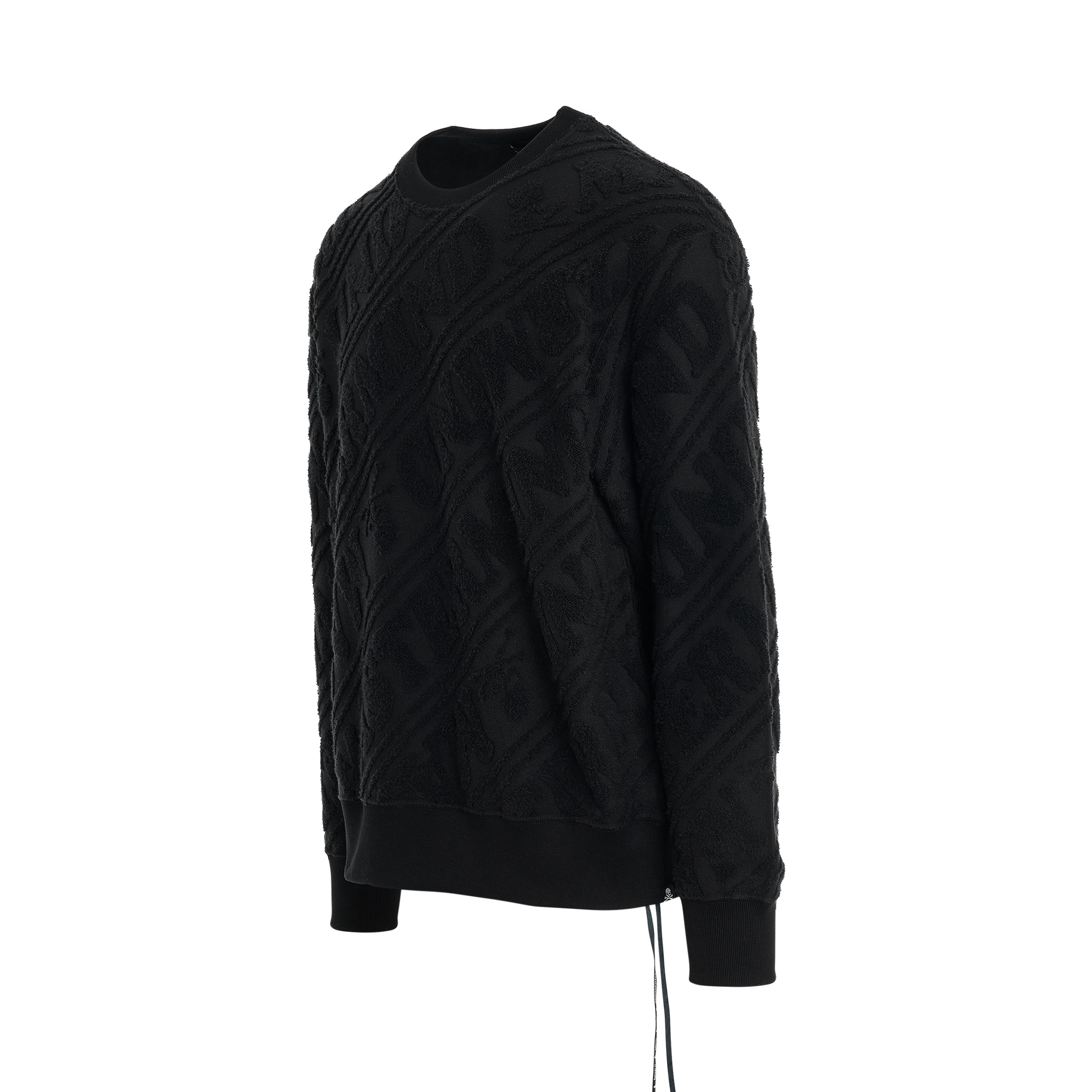 Pile Jacquard Sweatshirt in Black - 2