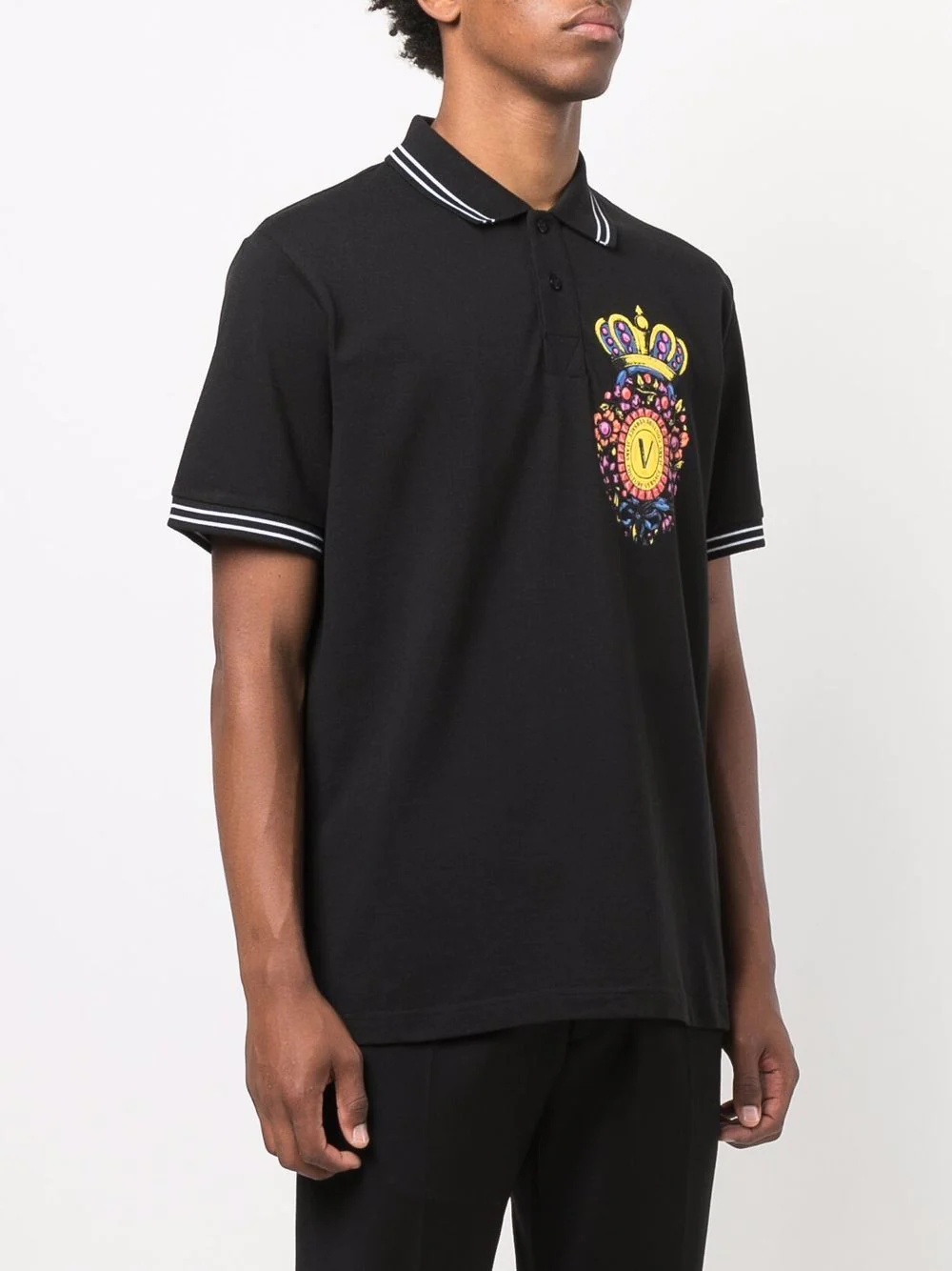 crest logo polo shirt - 3