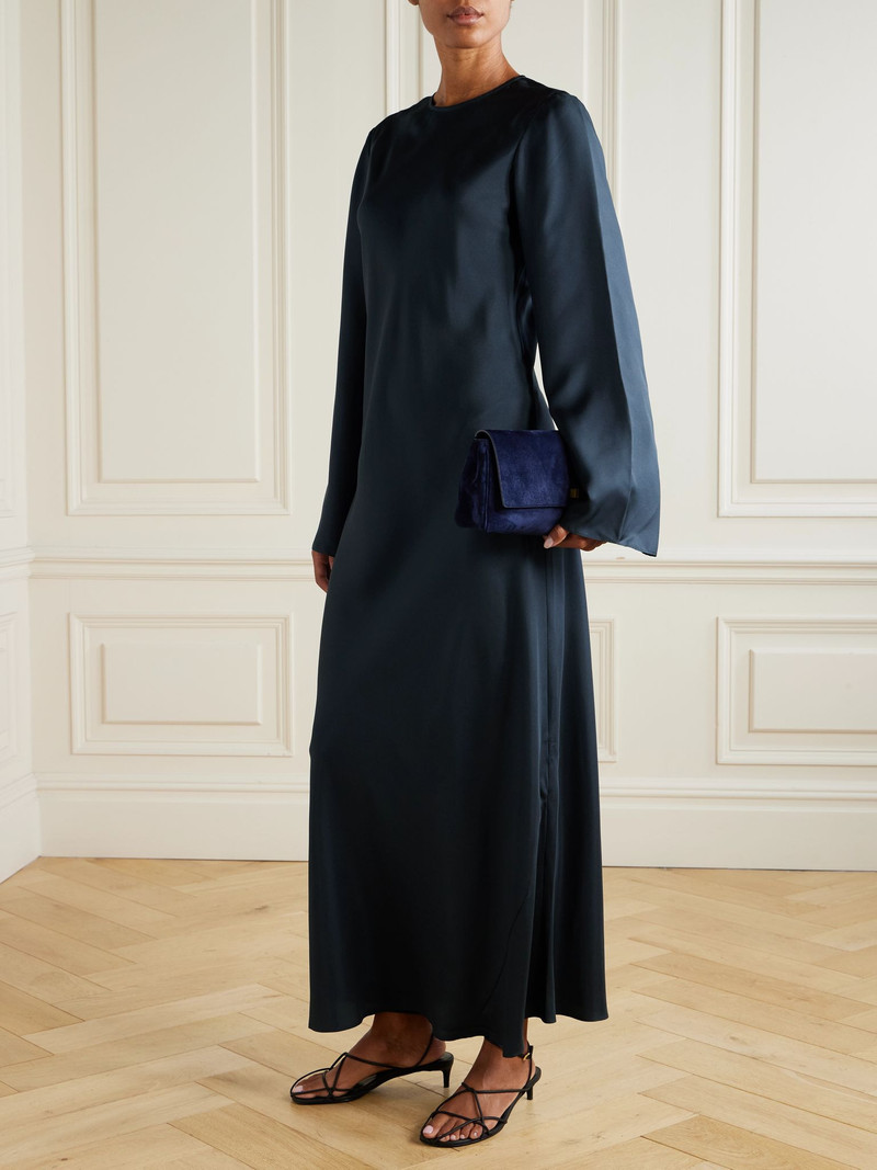 RÓHE Silk-twill maxi dress Storm blue outlook