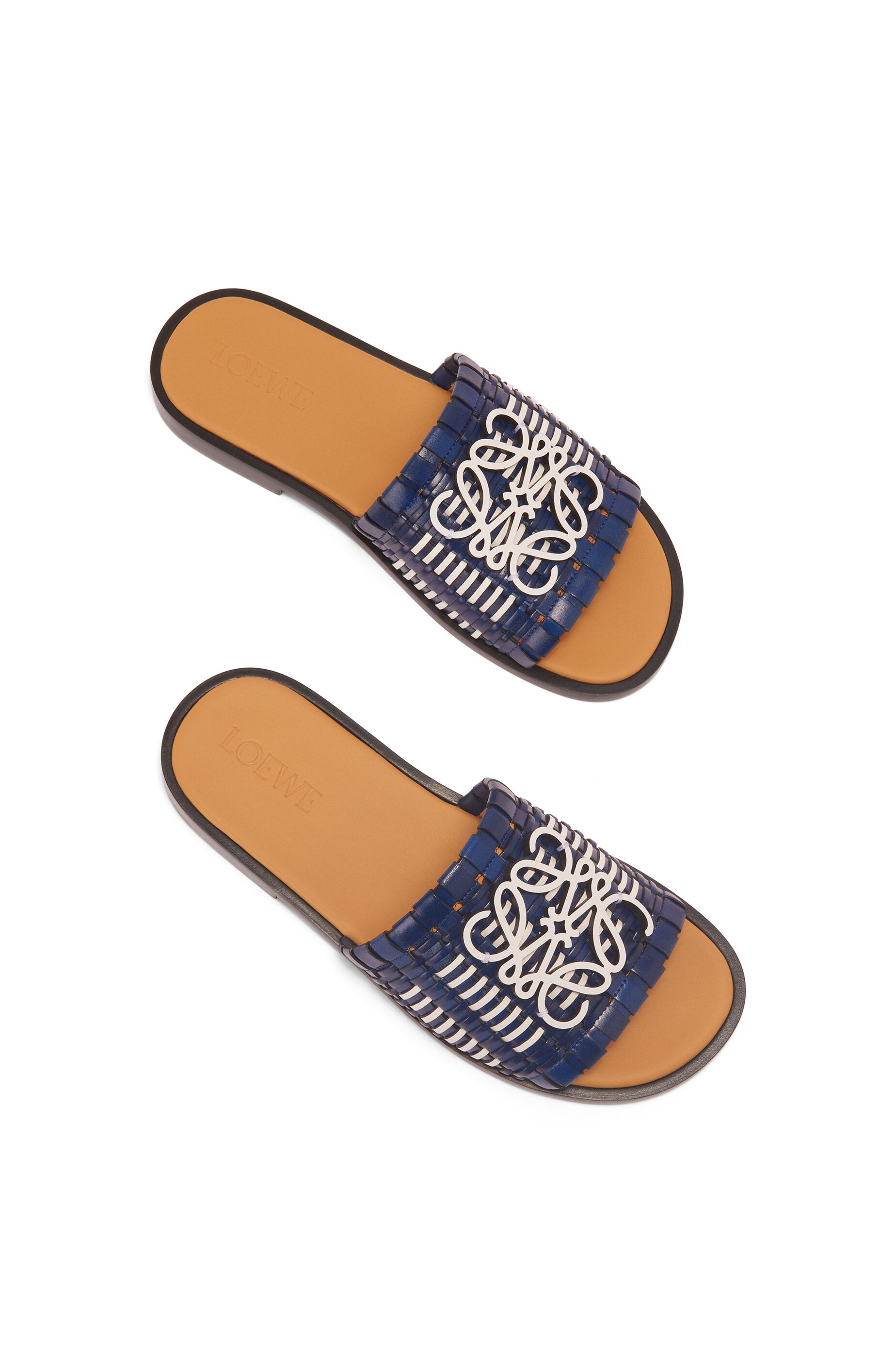 Anagram woven slide in calfskin - 3