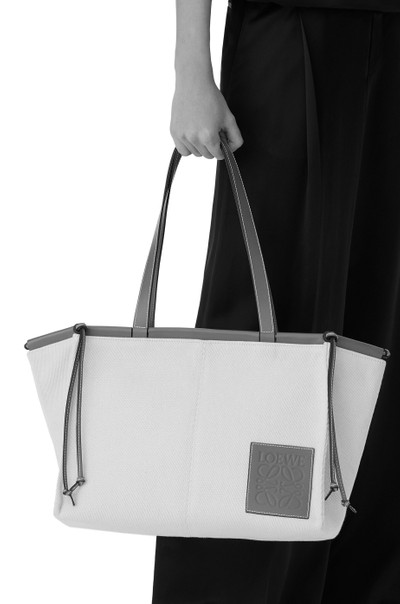 Loewe Cushion tote bag in canvas and calfskin outlook