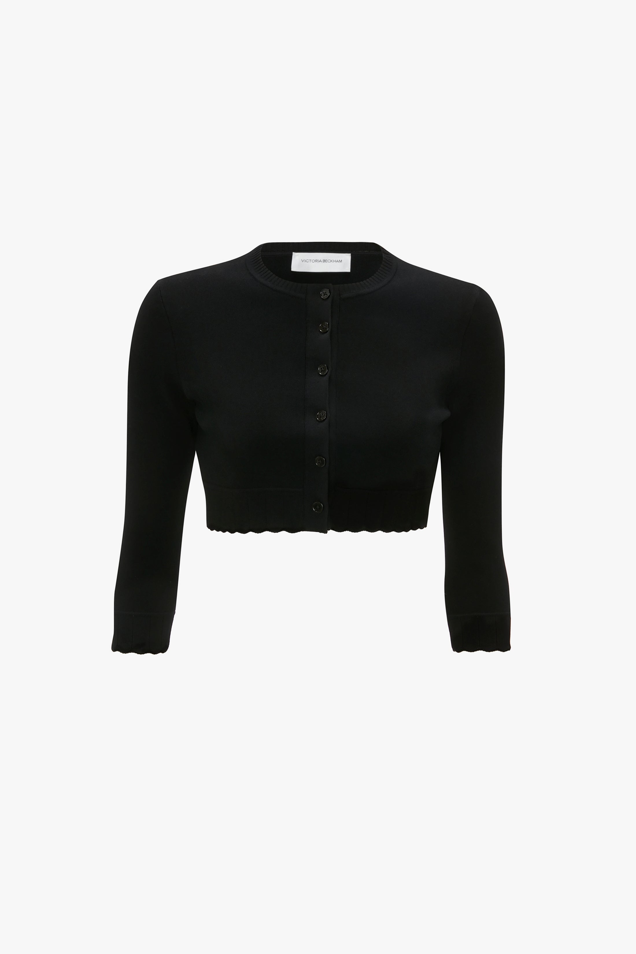 VB Body Cropped Cardigan In Black - 1