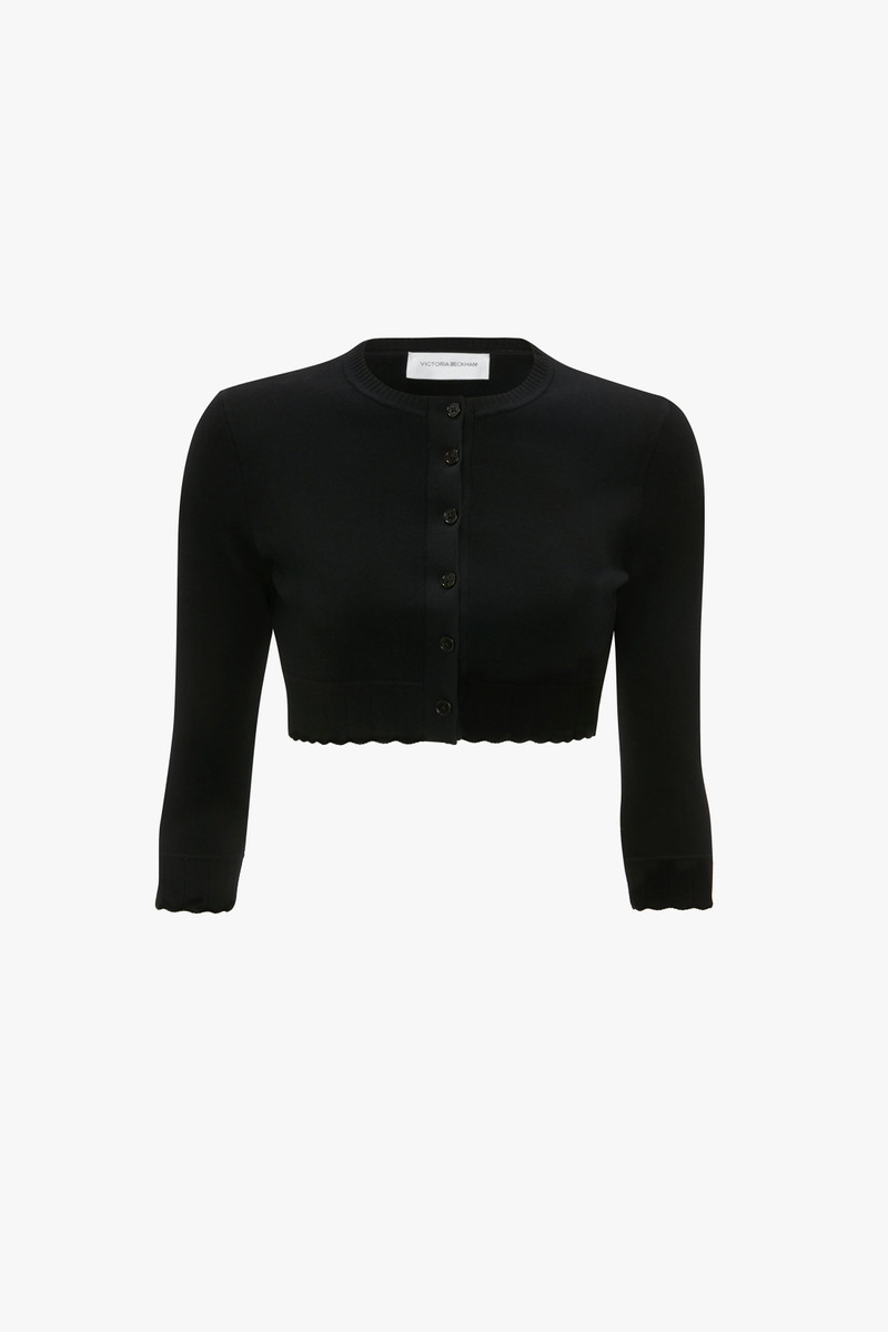 VB Body Cropped Cardigan In Black 1