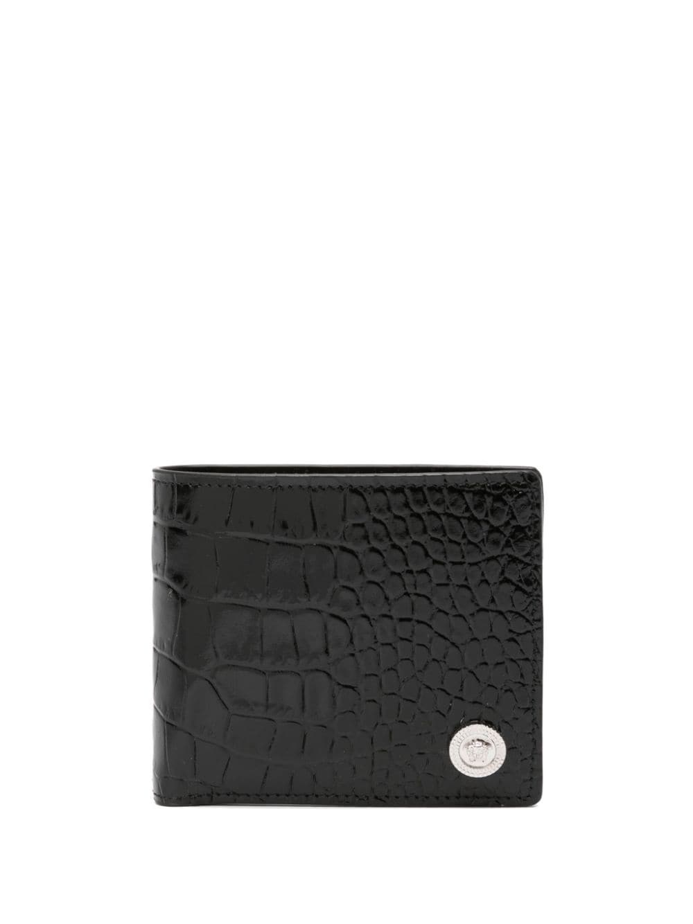 crocodile-effect leather wallet - 1