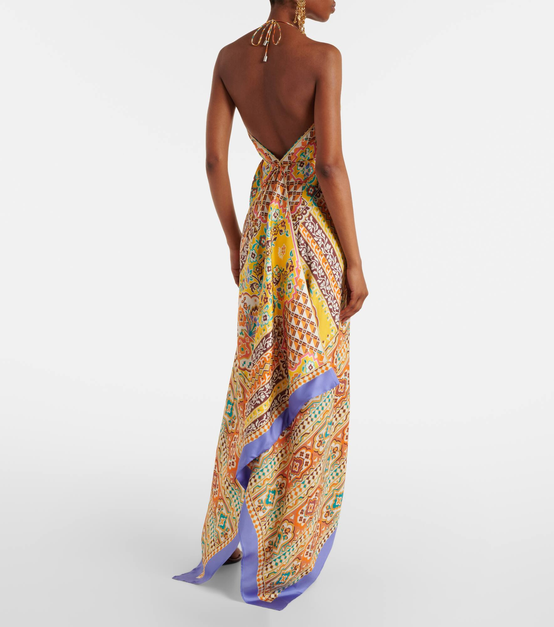 Printed silk midi dress - 3