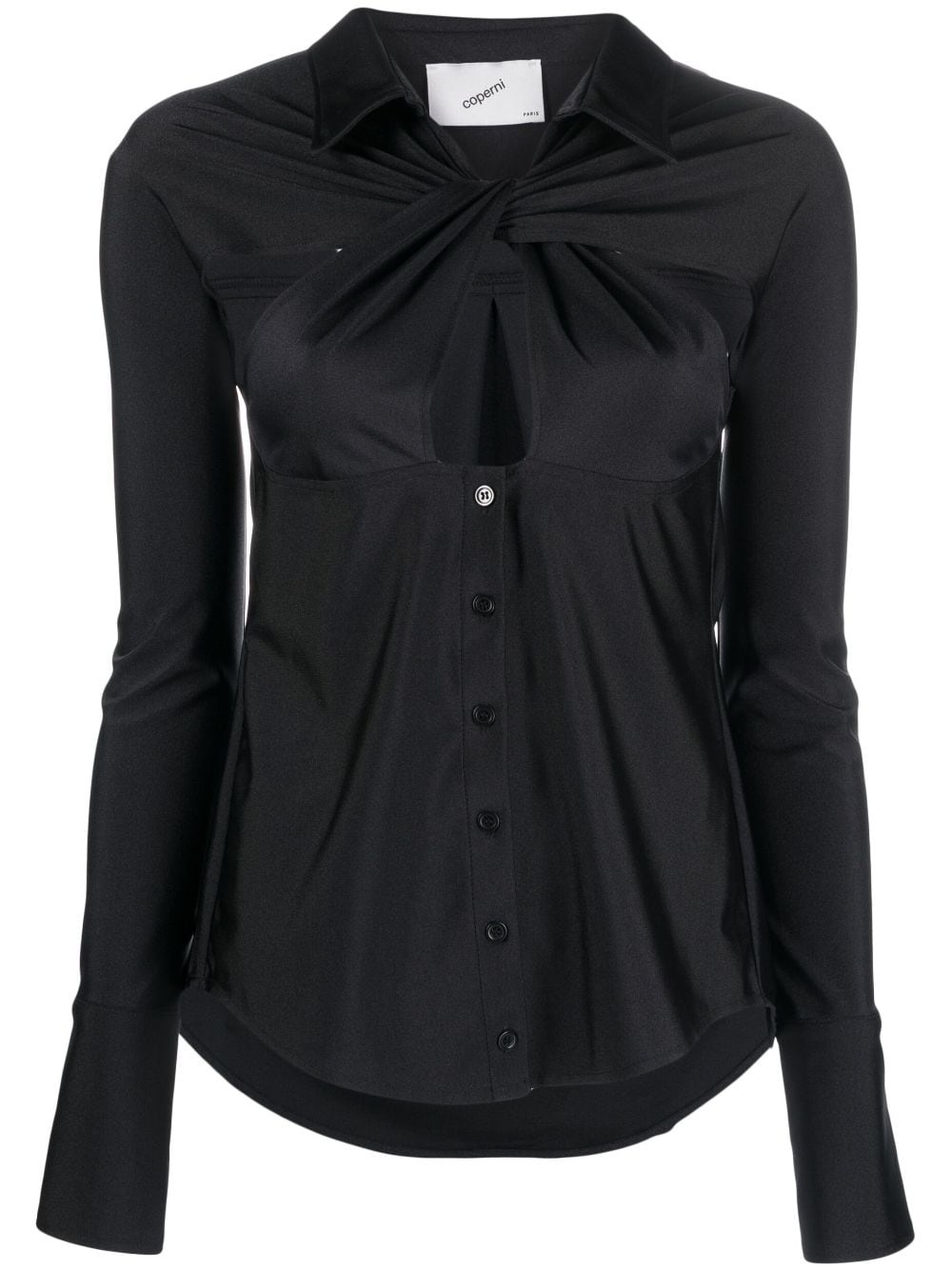 cut-out draped shirt - 1