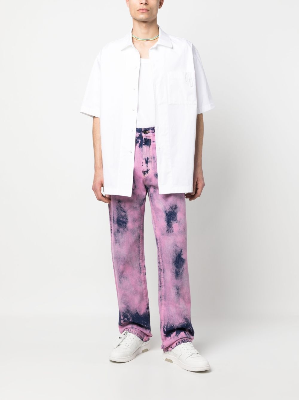 tie-dye straight-leg jeans - 2