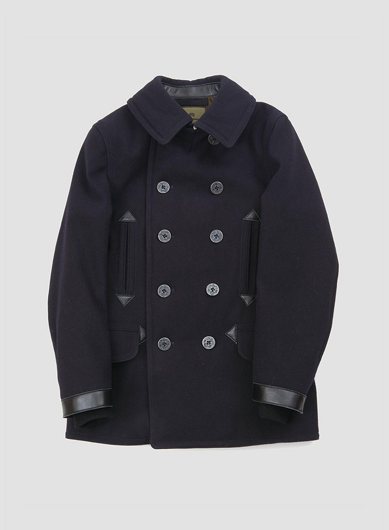 Nigel Cabourn 40's U.S. Navy Pea Coat in Dark Navy | REVERSIBLE