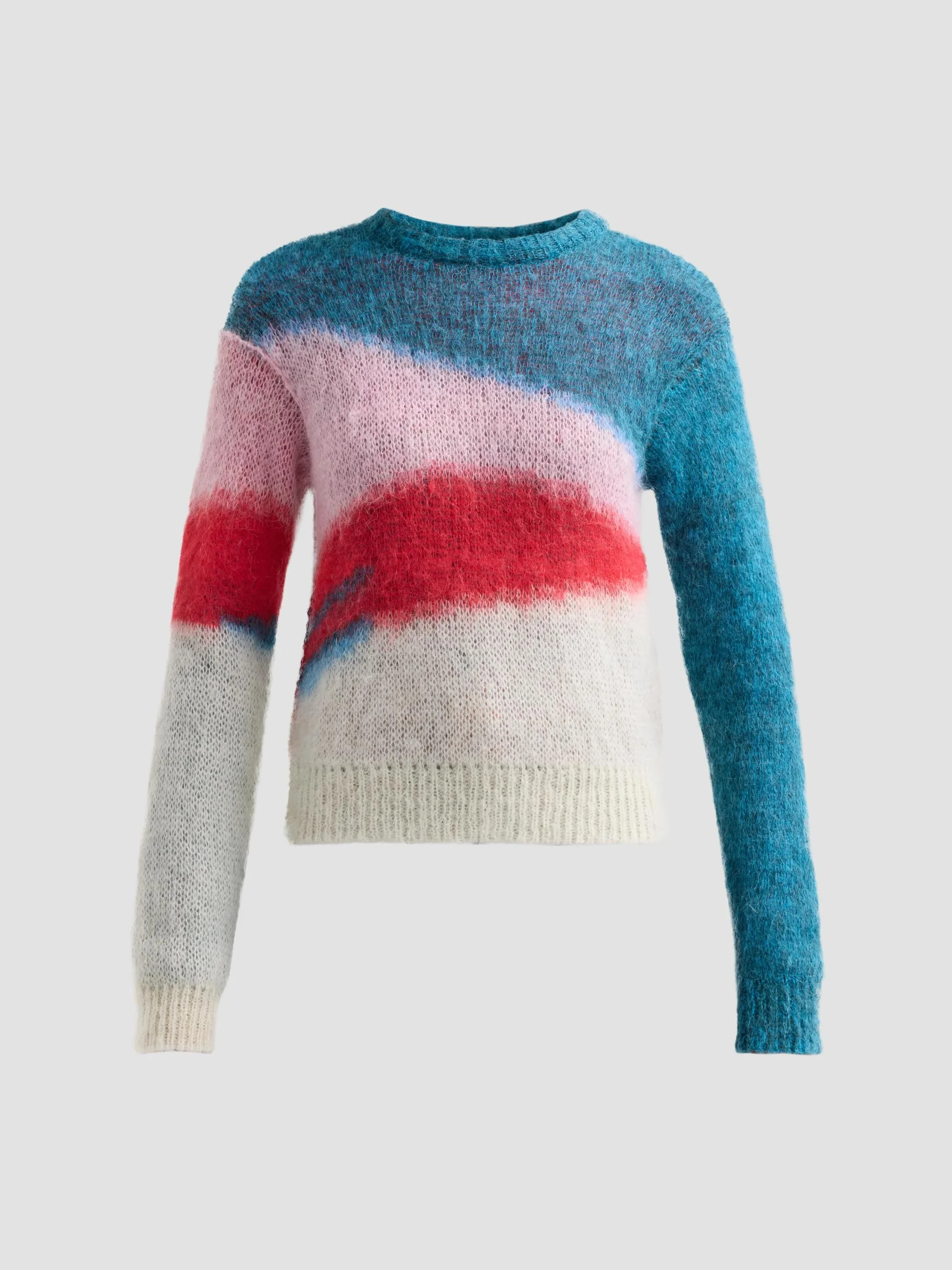 Women's The Moodswing Colorblocked Mohair-Blend Sweater - Cream Candy Pink - 1