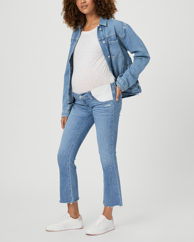 PAIGE Colette Crop Maternity Flare Jean outlook