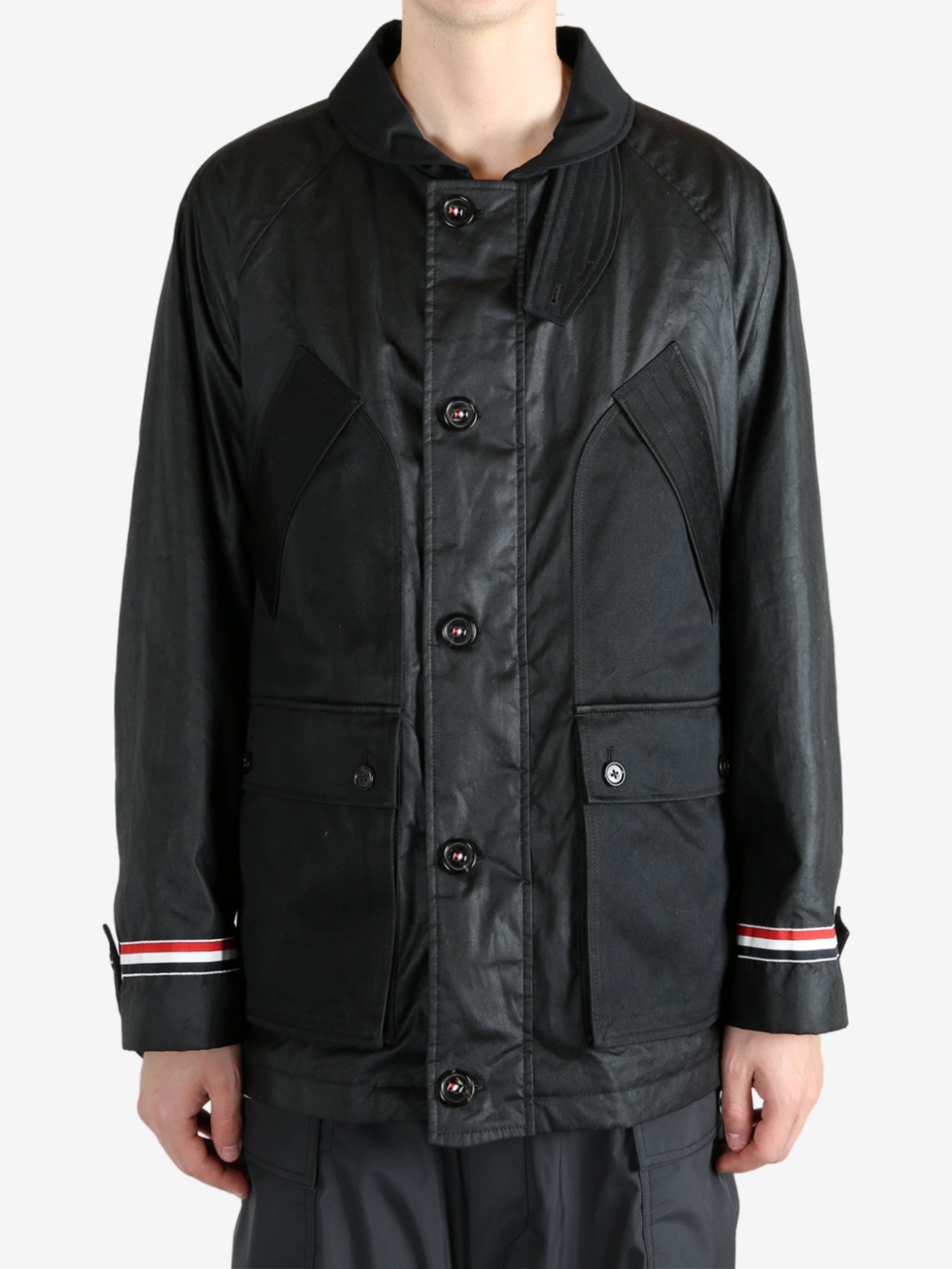 THOM BROWNE - Men Cropped Shawl Collar Field Jacket - 1