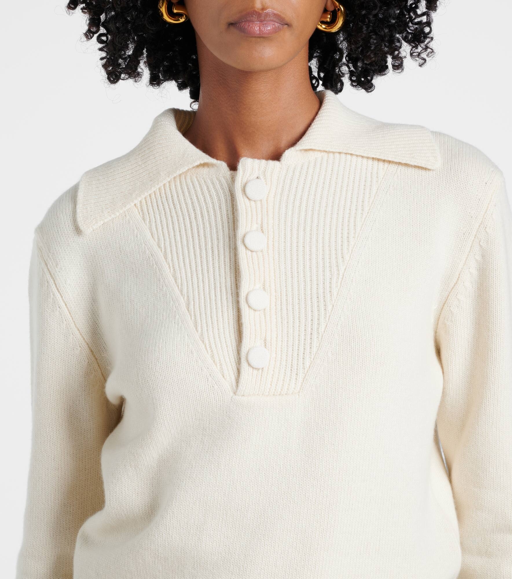 Wool and cashmere polo sweater - 4