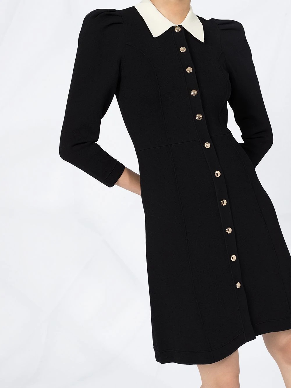 contrast collar A-line dress - 5