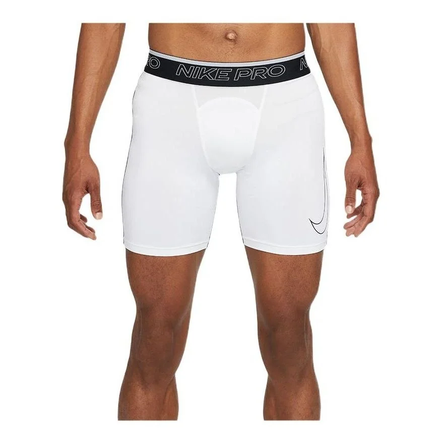 Men's Nike Pro Dri-FIT Training Sports Elastic Logo Breathable Gym Shorts White DD1918-100 - 1
