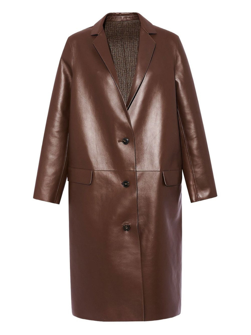 panelled leather coat 1
