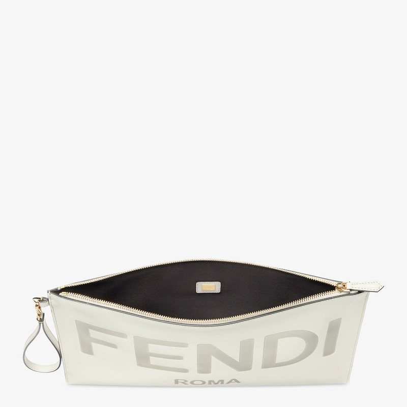 FENDI Light gray leather pouch outlook