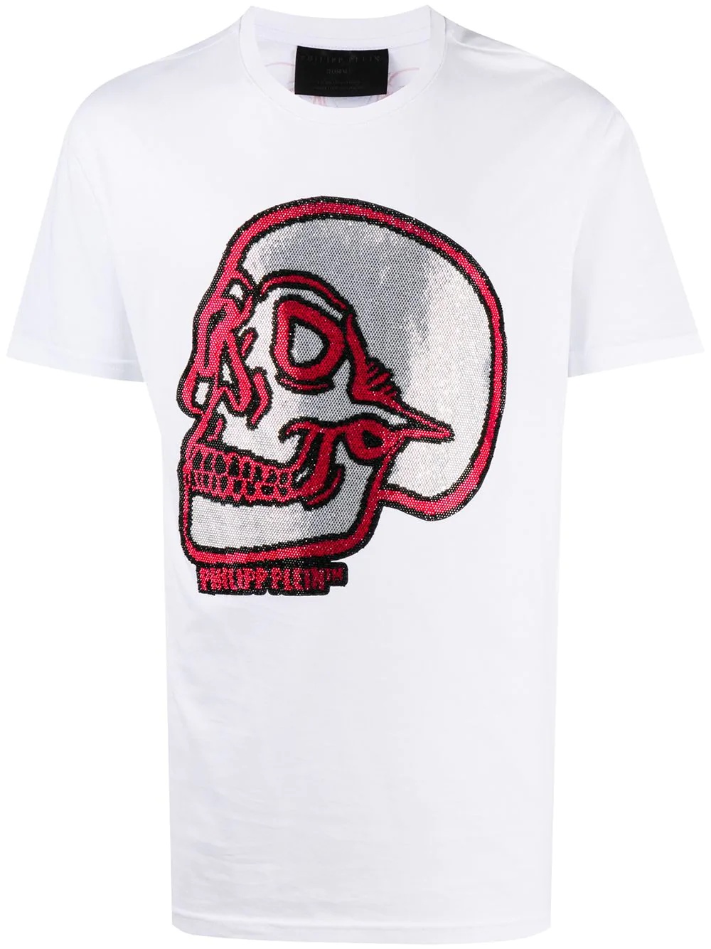 crystal outline skull T-shirt - 1