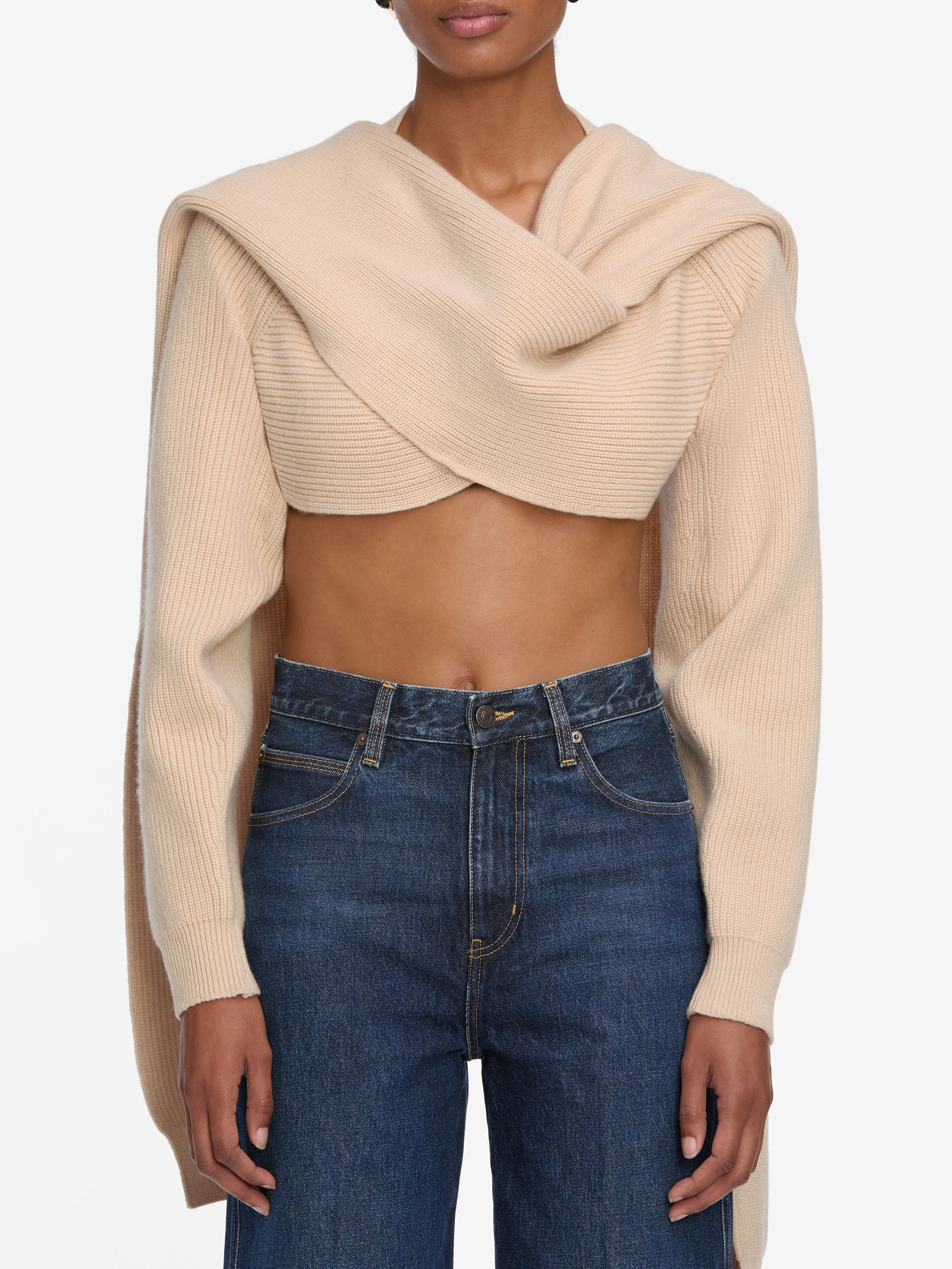 The Scarf Sweater in Pink Sand - 3