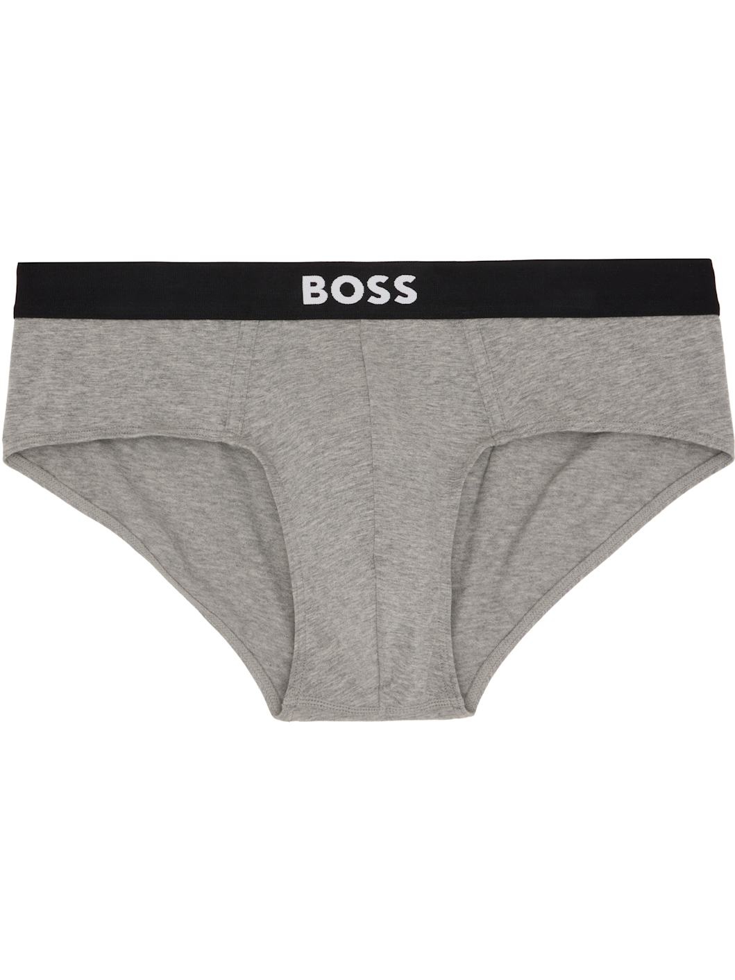 Three-Pack White & Black Logo-Waistband Briefs - 2