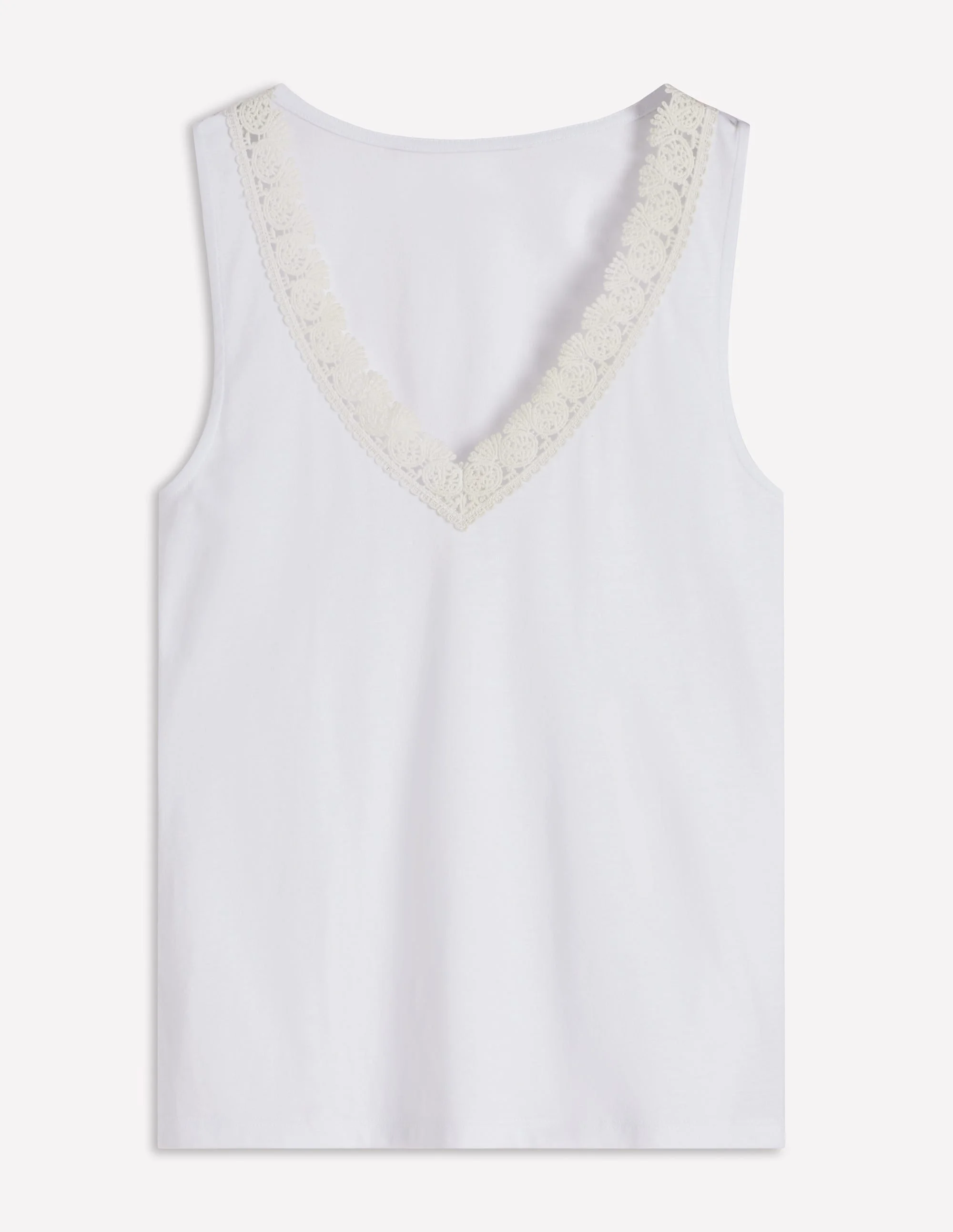 Flora Lace Trim Supersoft Vest-Brilliant White - 1