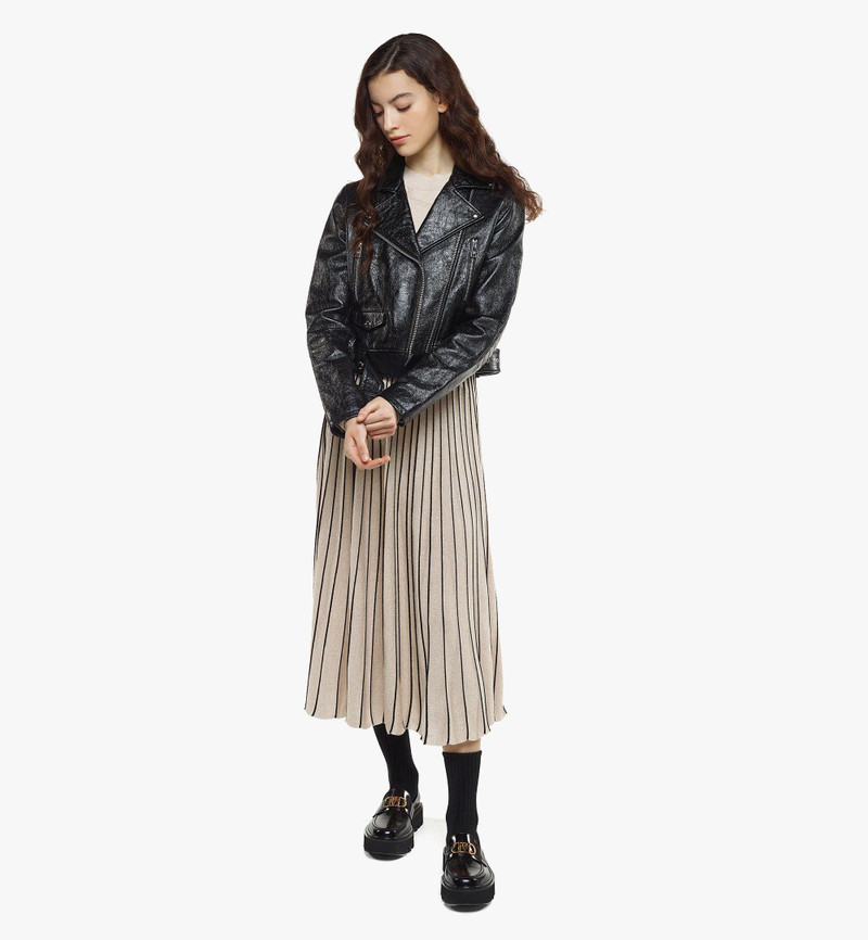 MCMotor Cropped Biker Jacket in Lamb Leather 4