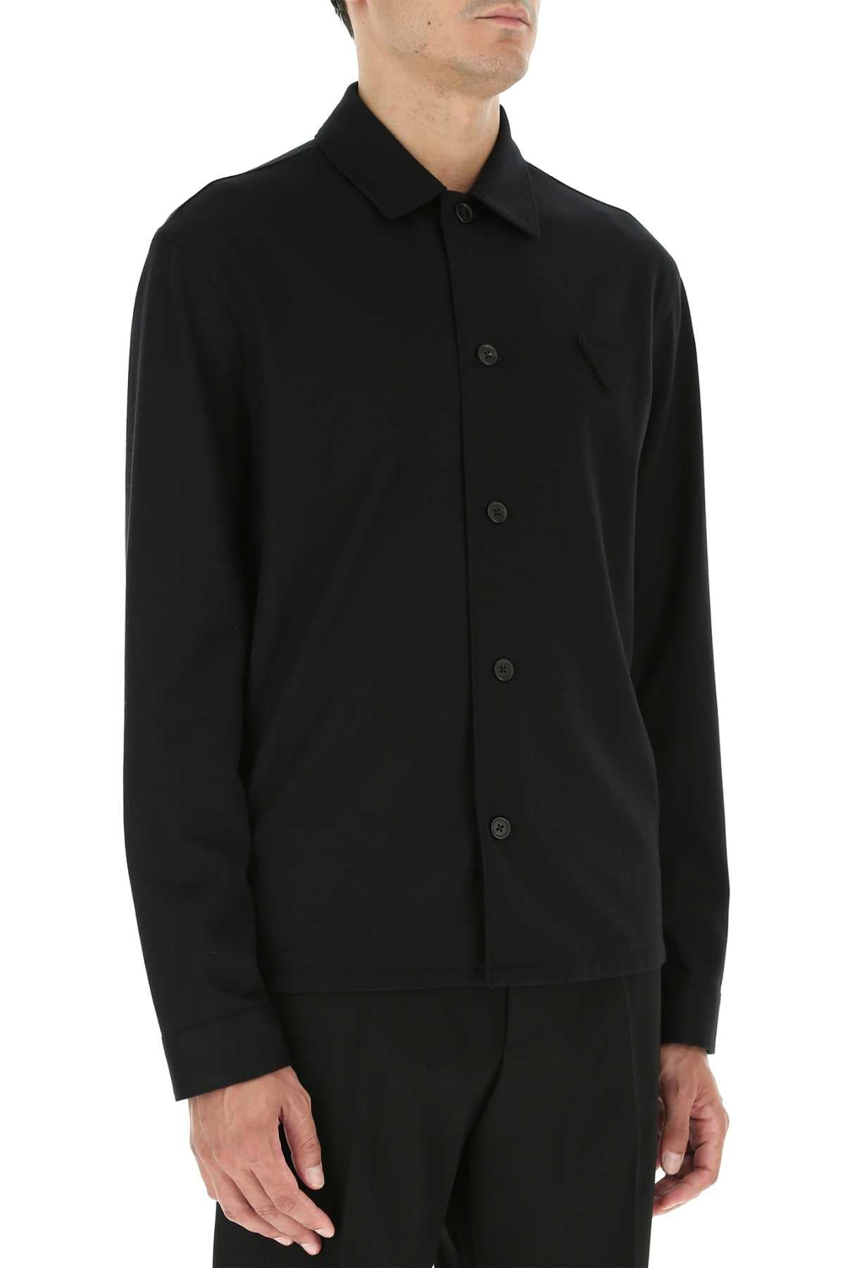 Prada Men Black Wool And Cashmere Shirt - 3
