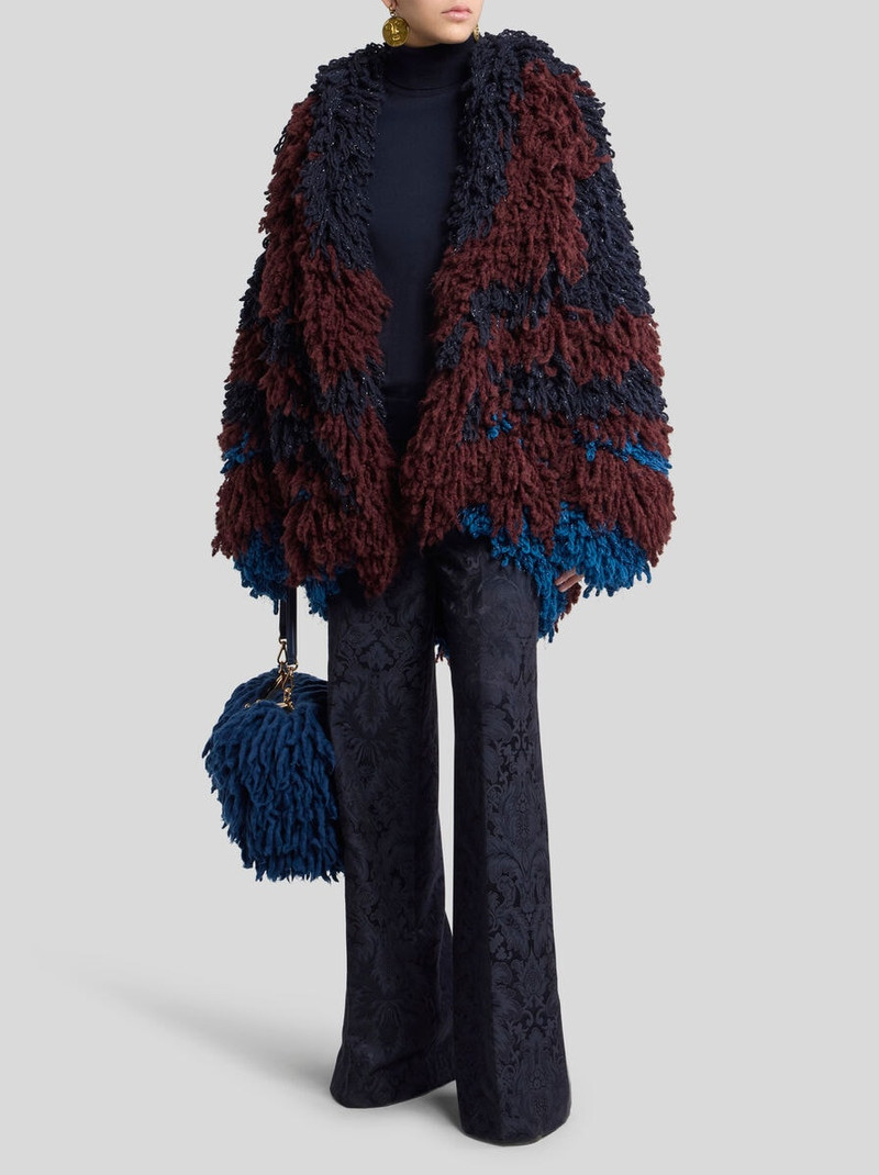 Etro WOOL- AND ALPACA-BLEND FUR-STITCH JACKET outlook
