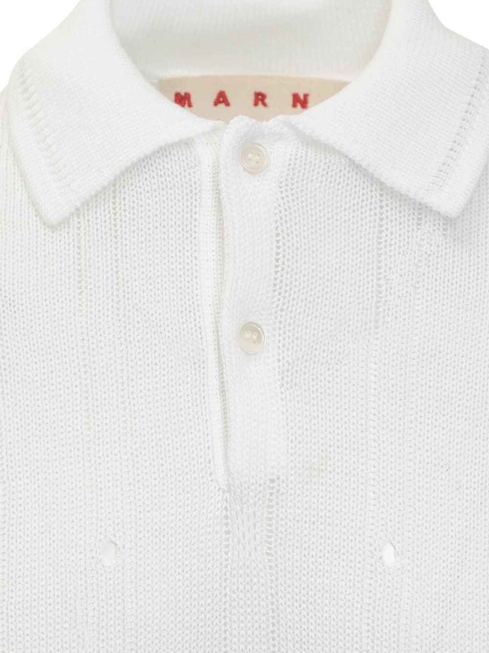 pointelle-knit polo shirt - 3