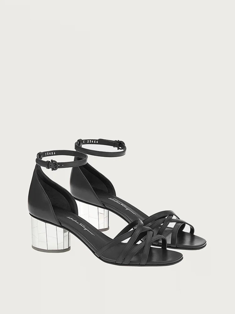 FERRAGAMO MIRRORED HEEL SANDAL outlook
