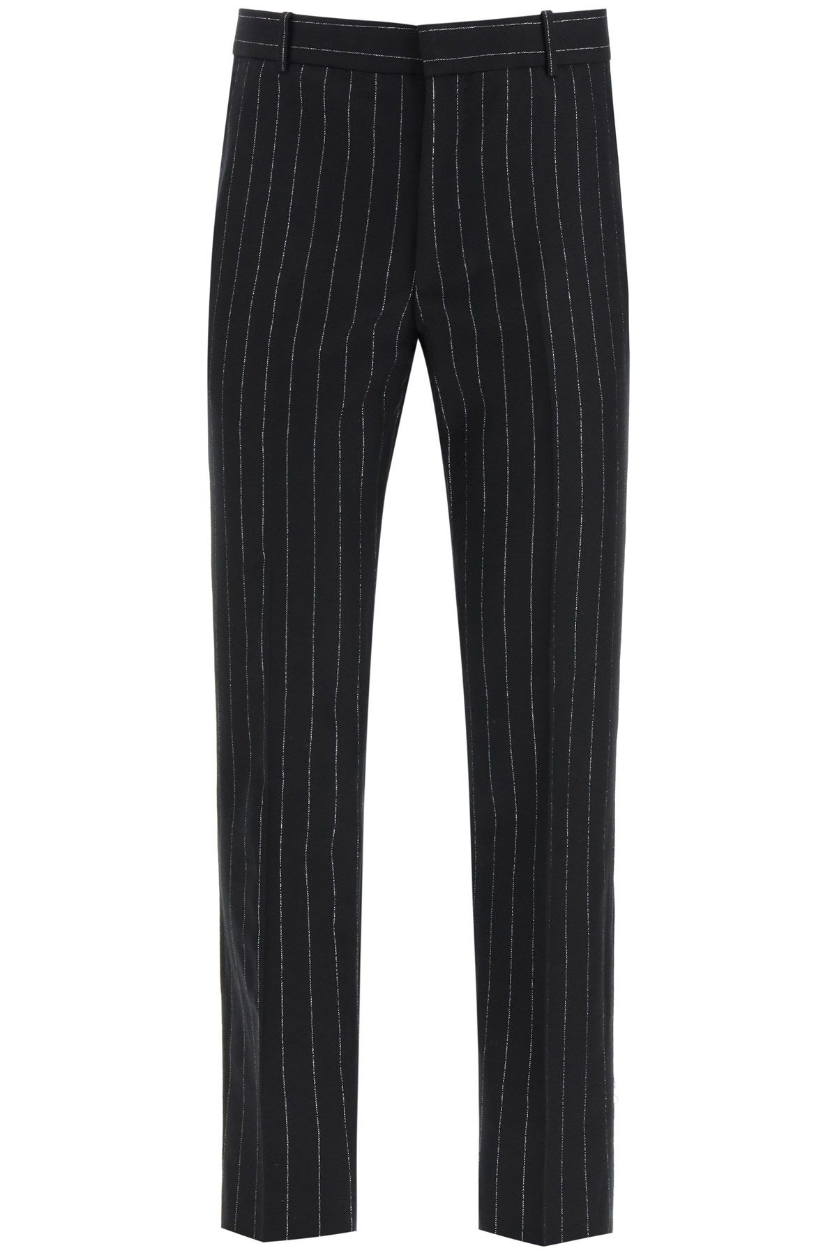 LUREX PINSTRIPE WOOL TROUSERS - 1