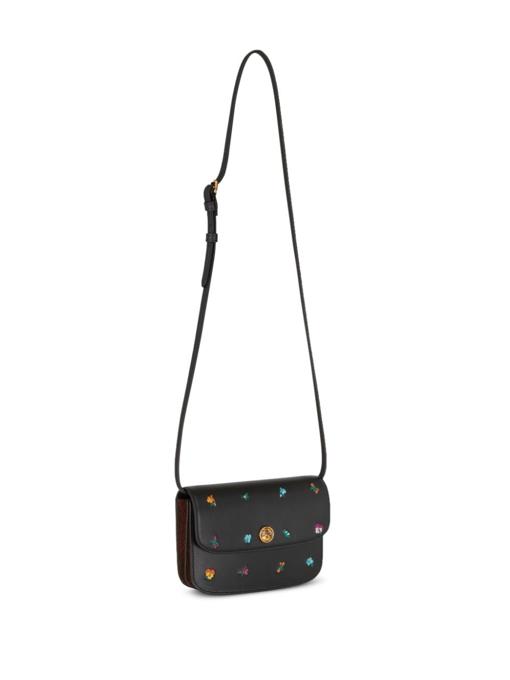 Essential floral-embroidered mini shoulder bag - 4