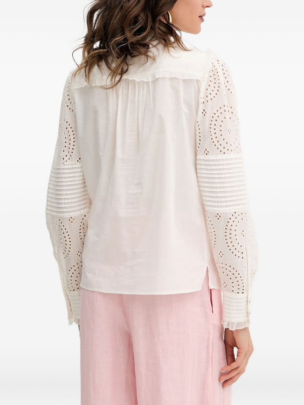 eyelet-pleated blouse - 2