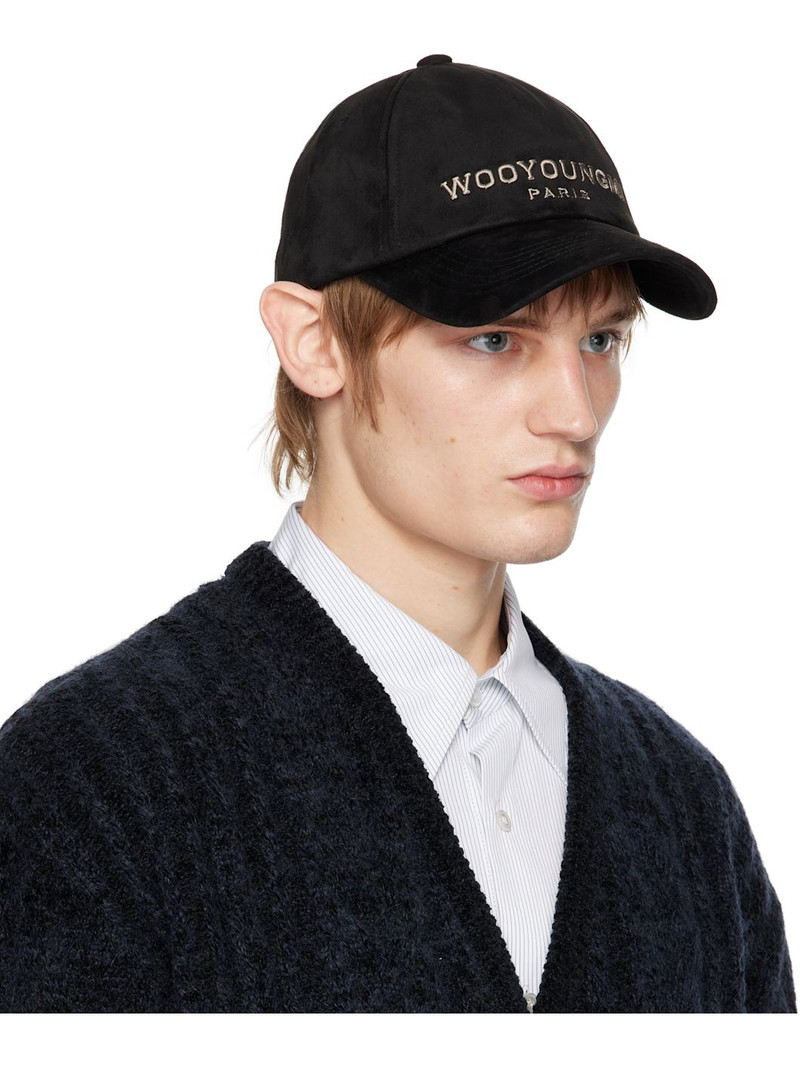 Wooyoungmi Black Embroidered Ball Cap outlook