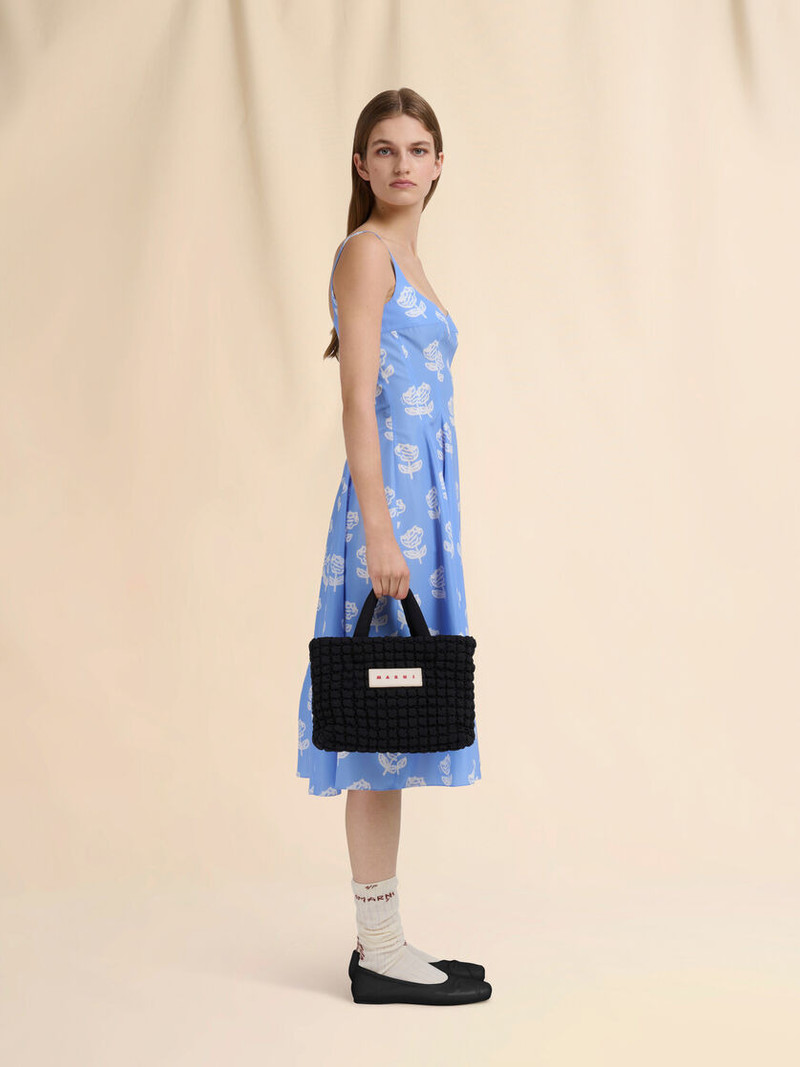 Marni BLACK NYLON PUFF SMALL TOTE BAG outlook