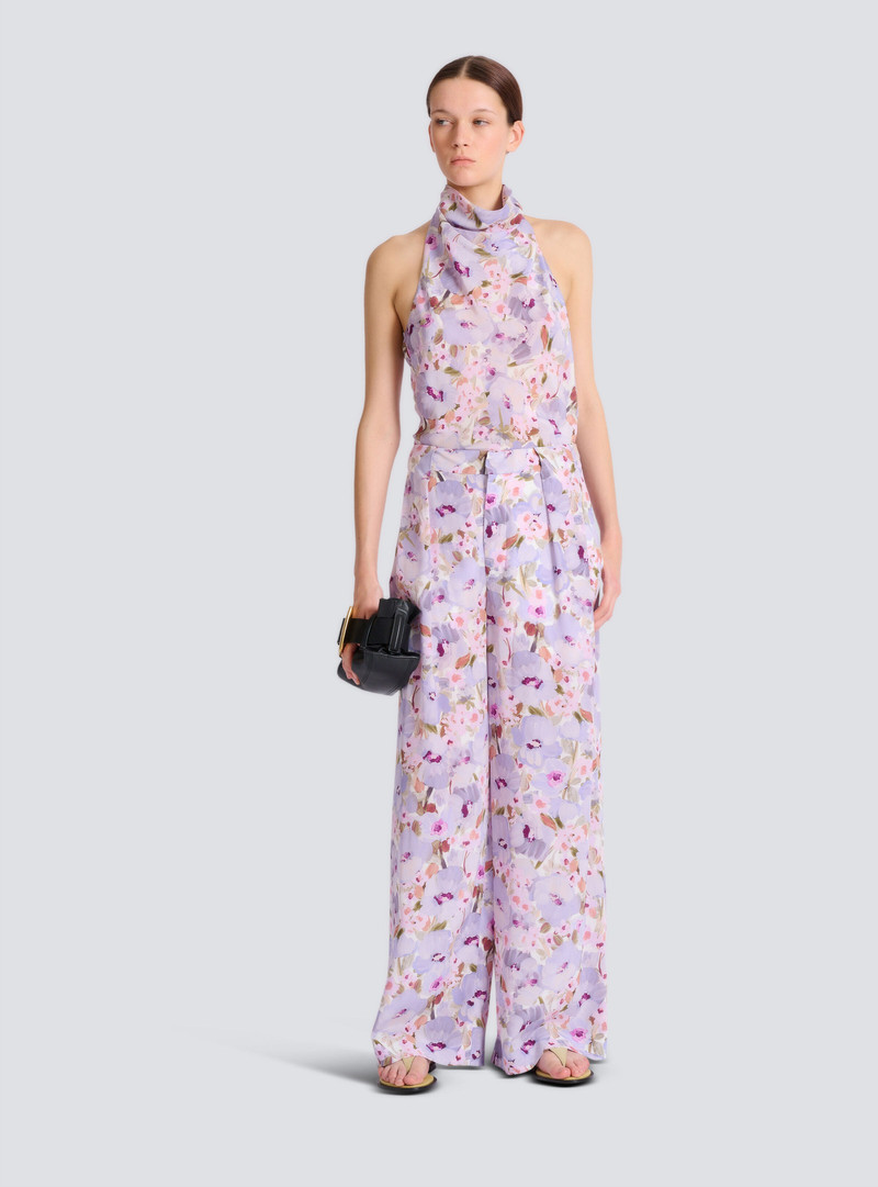 Balmain Printed Poppy Flower trousers outlook