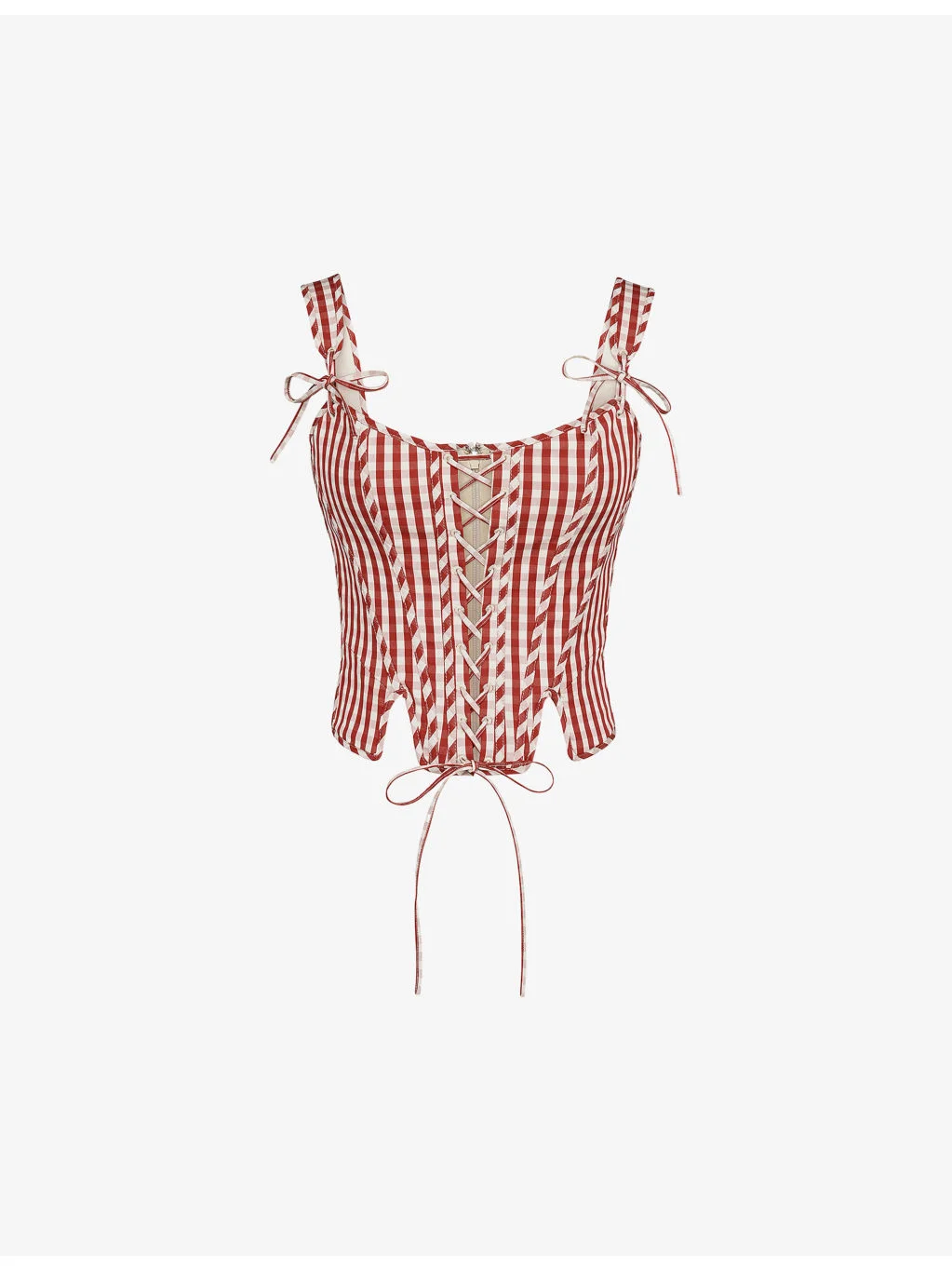 Callie Lace-Up Stretch-Cotton Corset Top - 1