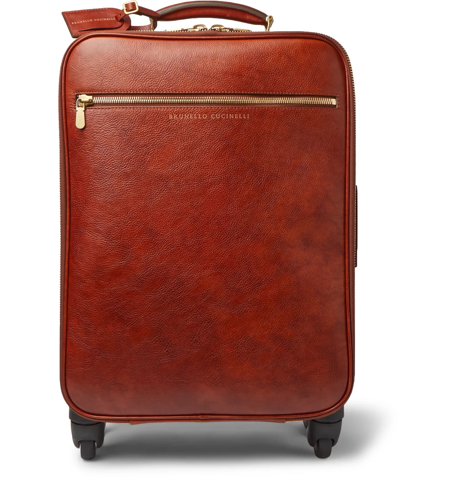 Burnished-Leather Carry-On Suitcase - 1