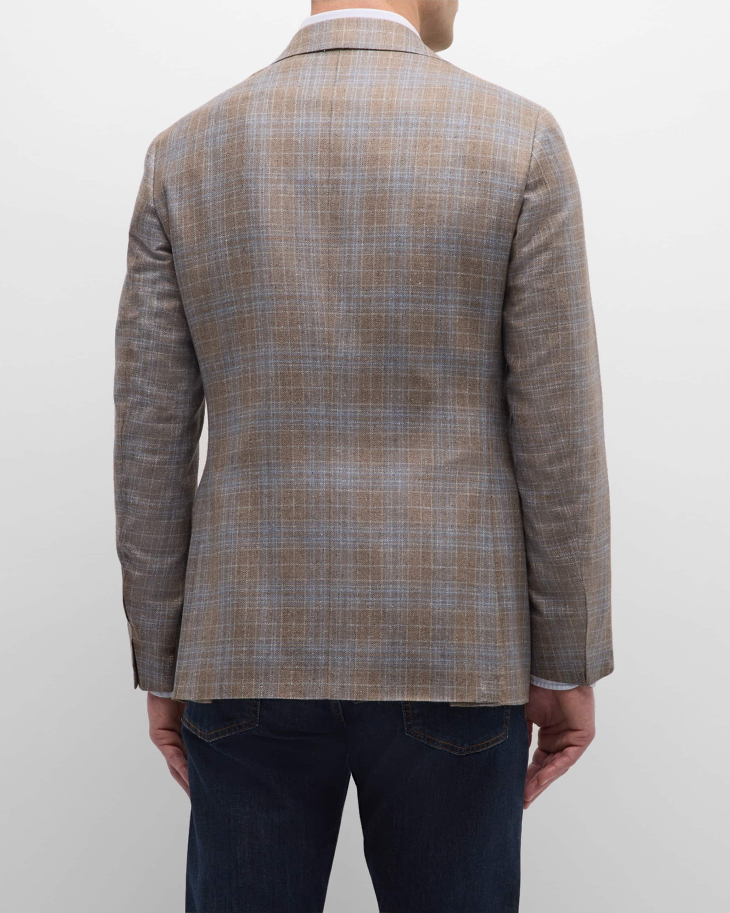 Men's Silk-Wool Plaid Sport Coat - 4