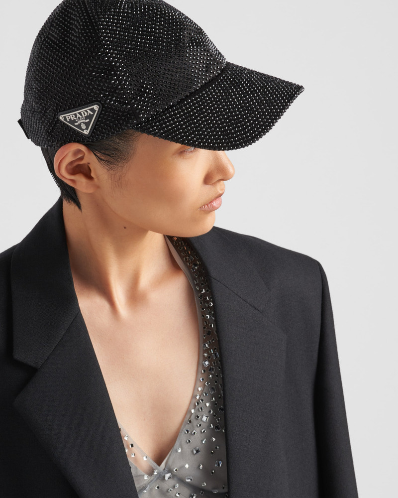 Prada Duchesse baseball cap with crystals outlook