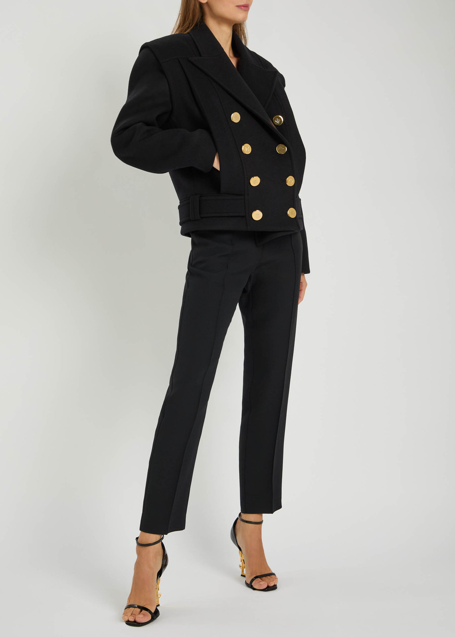 Balmain Double-breasted Wool-blend Coat - 4